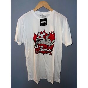 BreakingT Portland Thorns FC NWSL White Graphic Soccer T-Shirt Mens Medium NWT